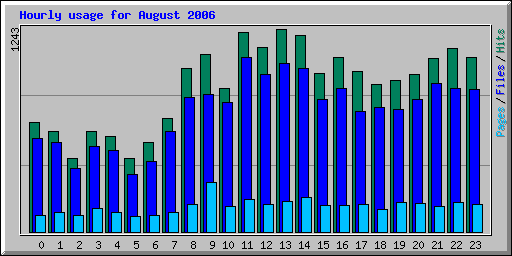 Hourly usage for August 2006