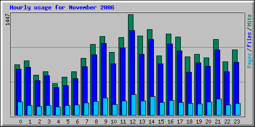 Hourly usage for November 2006