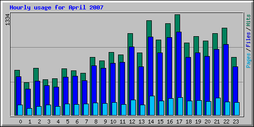 Hourly usage for April 2007
